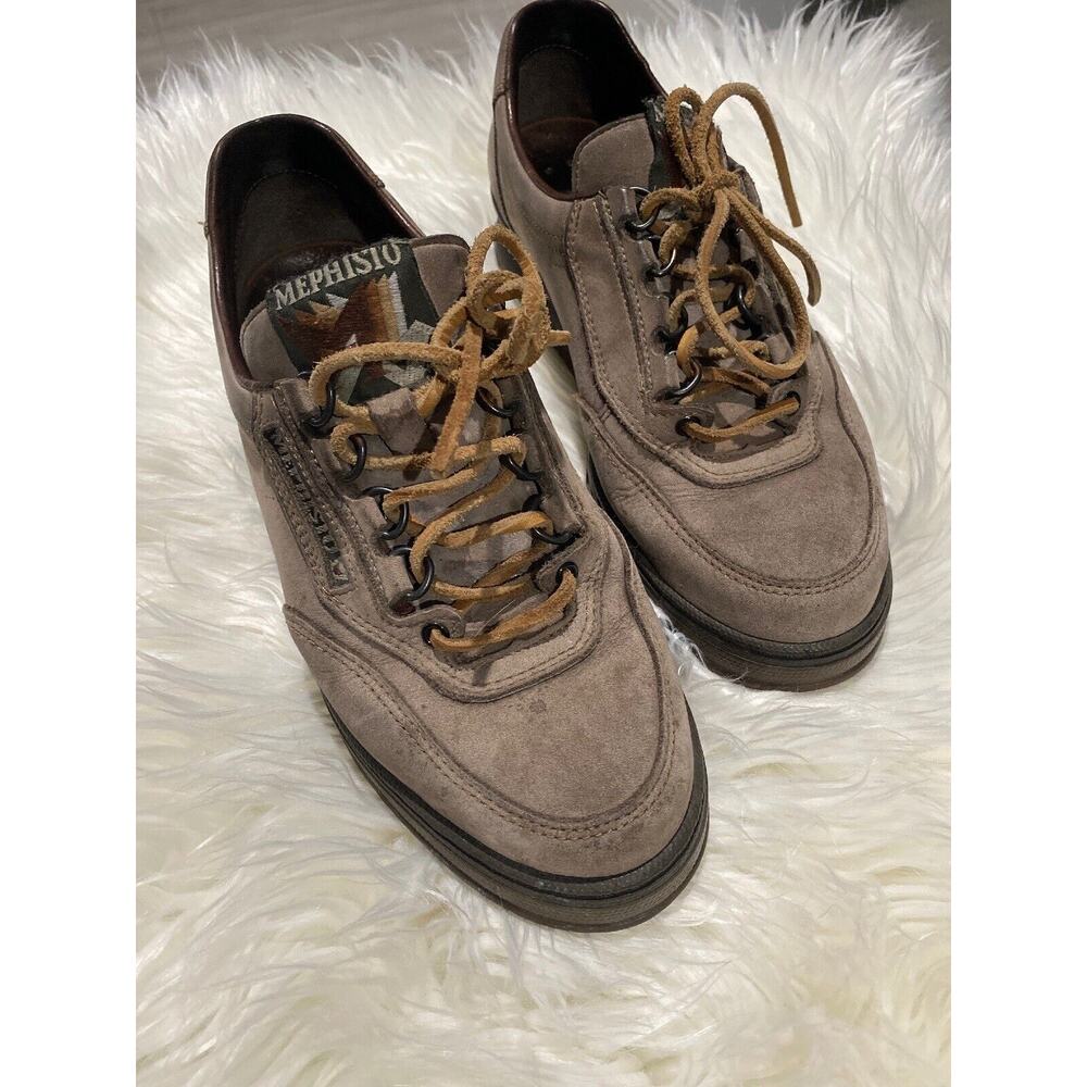 Mephisto Match Runoff Shoe Olive Green Nubuck Leather Womens Size 7.5 FREE SHIP